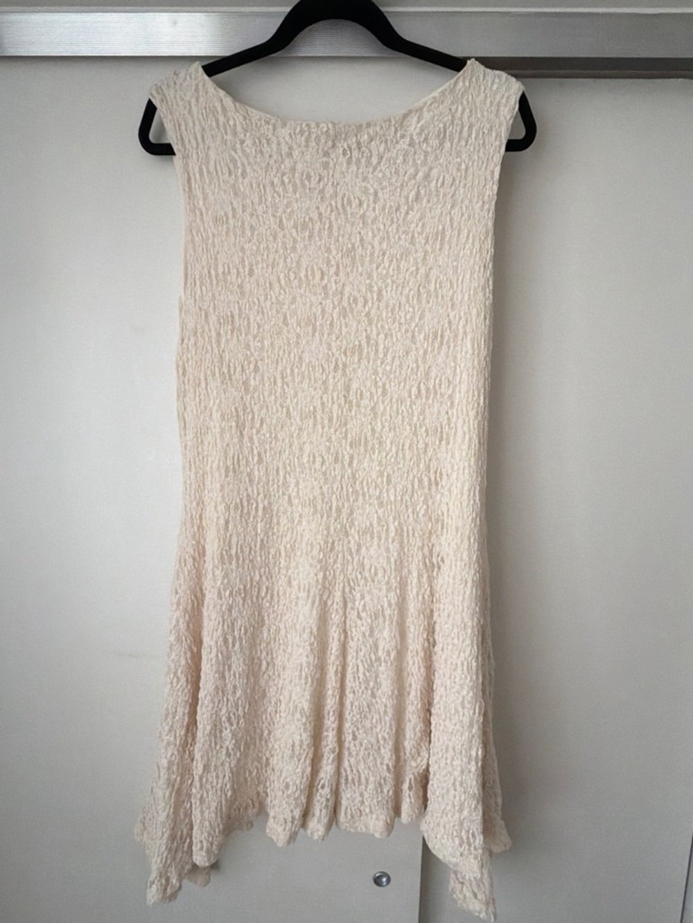 Cream Textured Women's Dress -Flared Silhouette